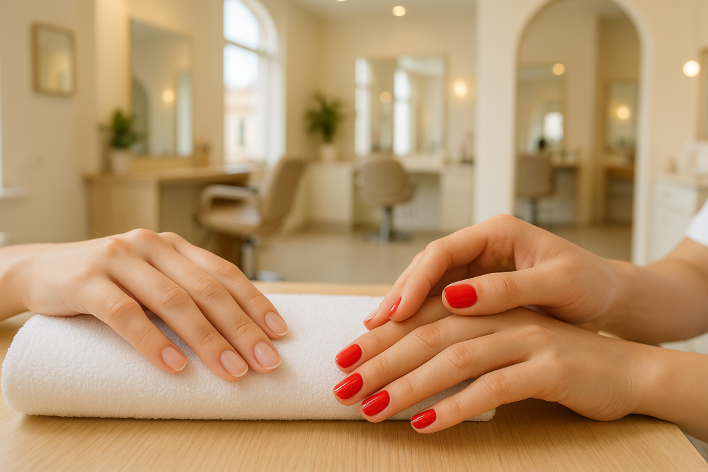 Comparación entre manicura clásica y semipermanente en un centro de estética