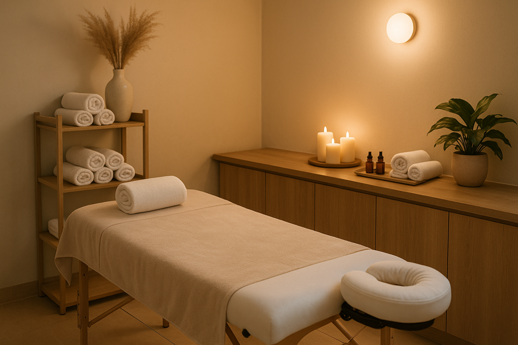 Masaje relajante en un centro de estética de La Pobla de Vallbona