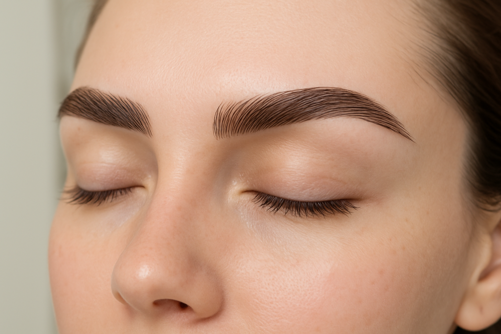 Cejas con microblading de aspecto natural y definido